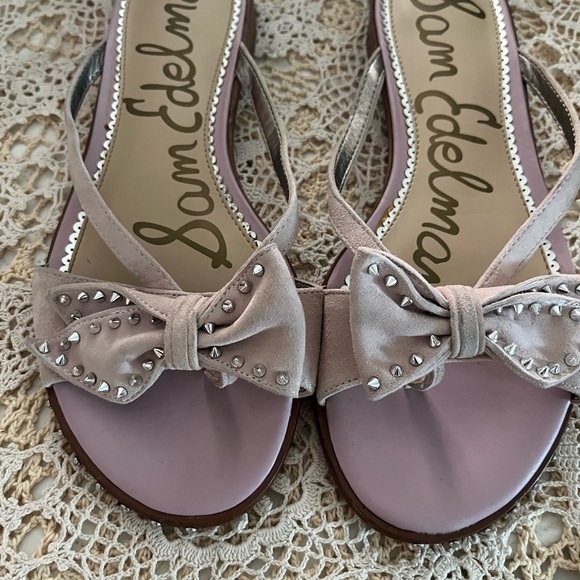 Sam Edelman Dariel Bow Studded Suede Sandal Size 8.5 - Picture 3 of 4